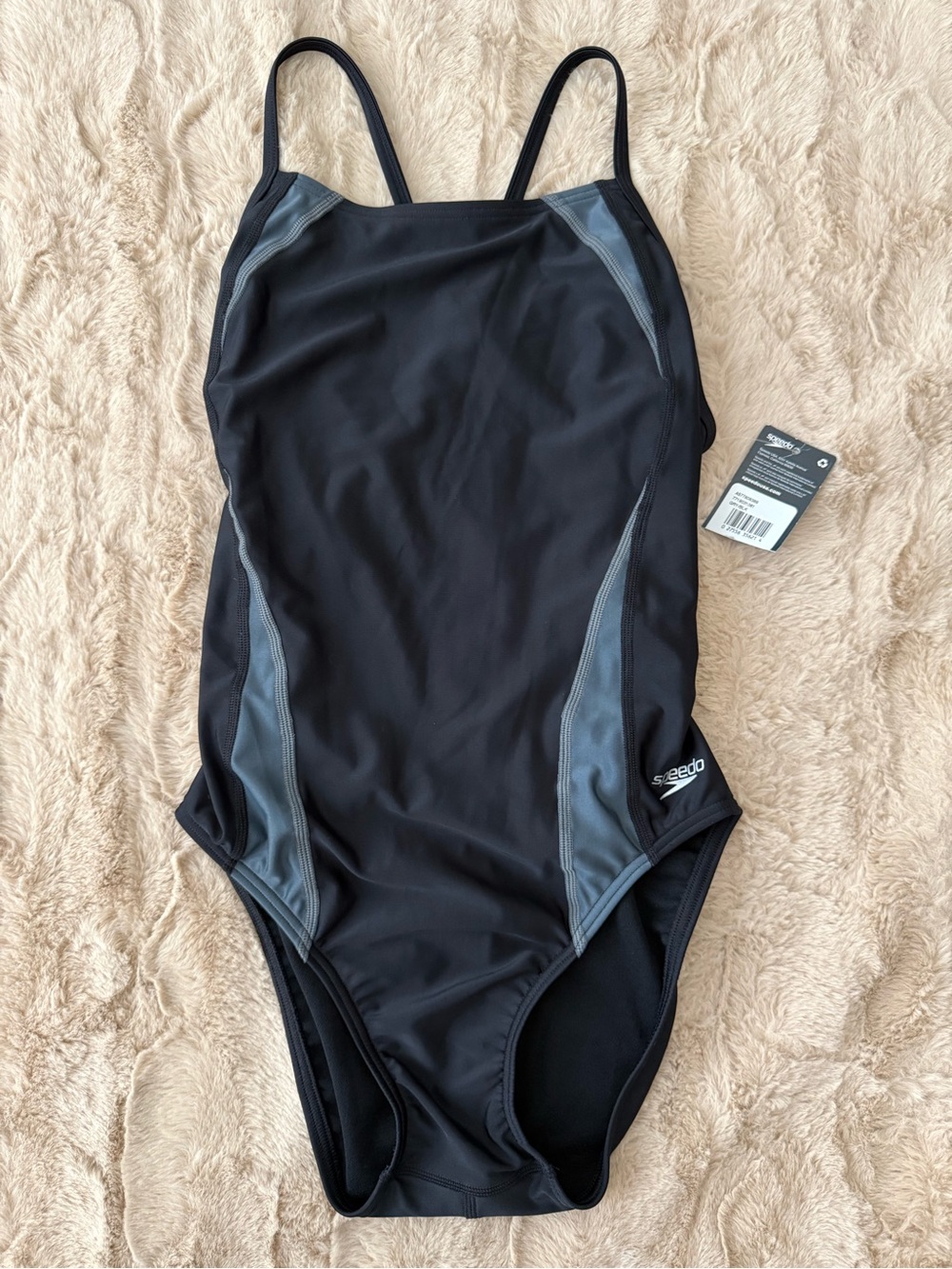 Speedo | Black One-Piece Pro LT 10/36 Swimsuit with Gray Panels